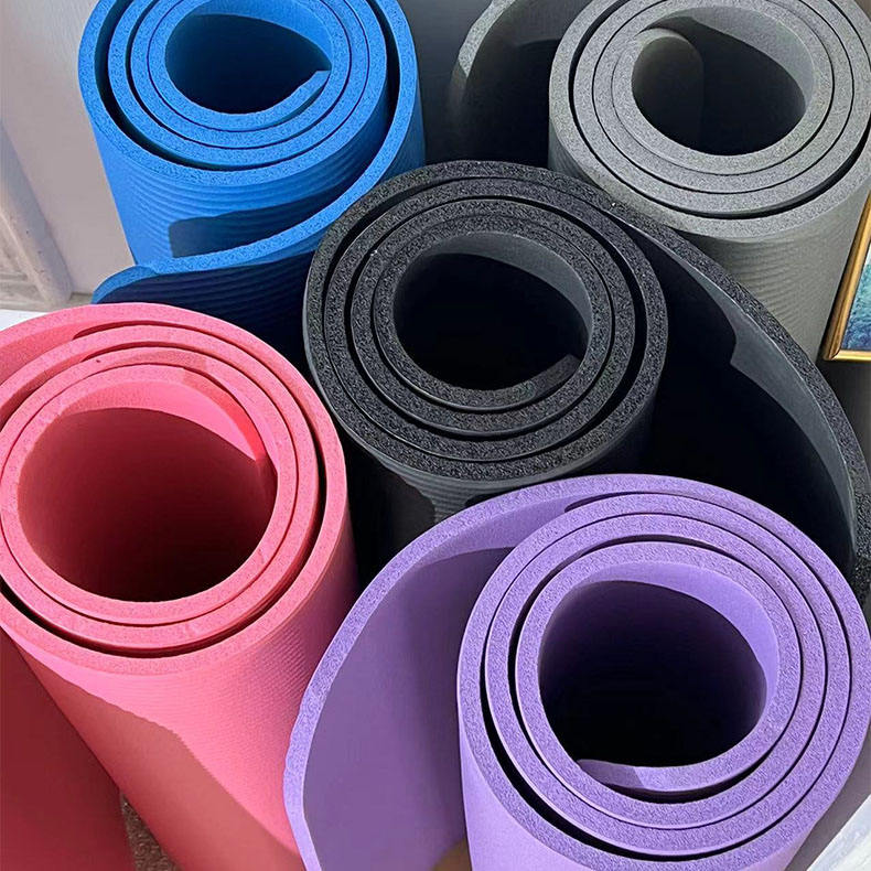 Large 200cm Custom Logo Print Soft Foam NBR PU Leather Natural Rubber Matt Yoga Mat with Carrying Strap