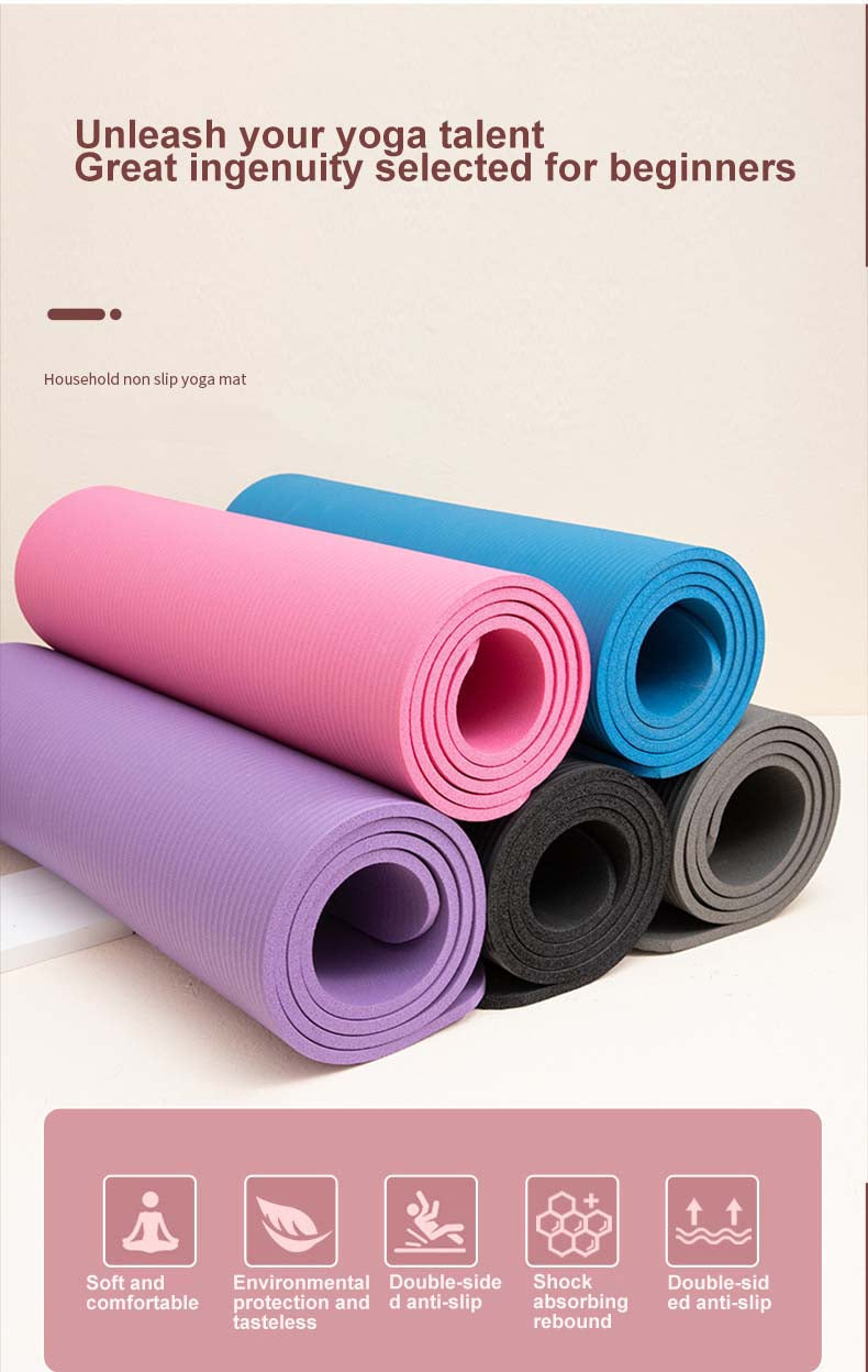 Large 200cm Custom Logo Print Soft Foam NBR PU Leather Natural Rubber Matt Yoga Mat with Carrying Strap