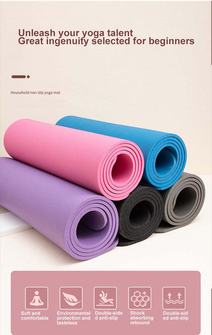 Large 200cm Custom Logo Print Soft Foam NBR PU Leather Natural Rubber Matt Yoga Mat with Carrying Strap