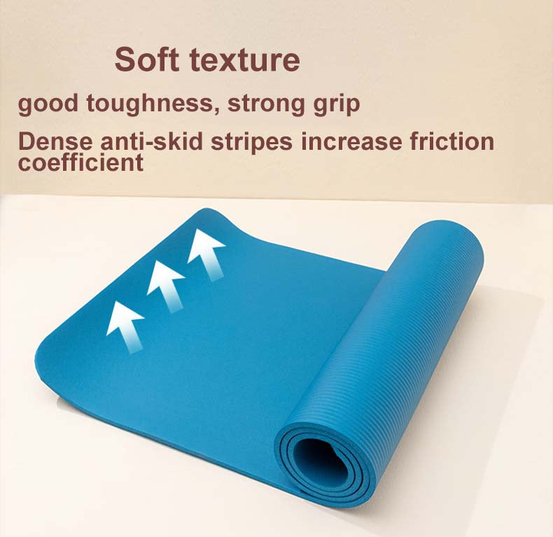 Large 200cm Custom Logo Print Soft Foam NBR PU Leather Natural Rubber Matt Yoga Mat with Carrying Strap