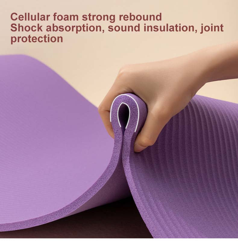 Large 200cm Custom Logo Print Soft Foam NBR PU Leather Natural Rubber Matt Yoga Mat with Carrying Strap